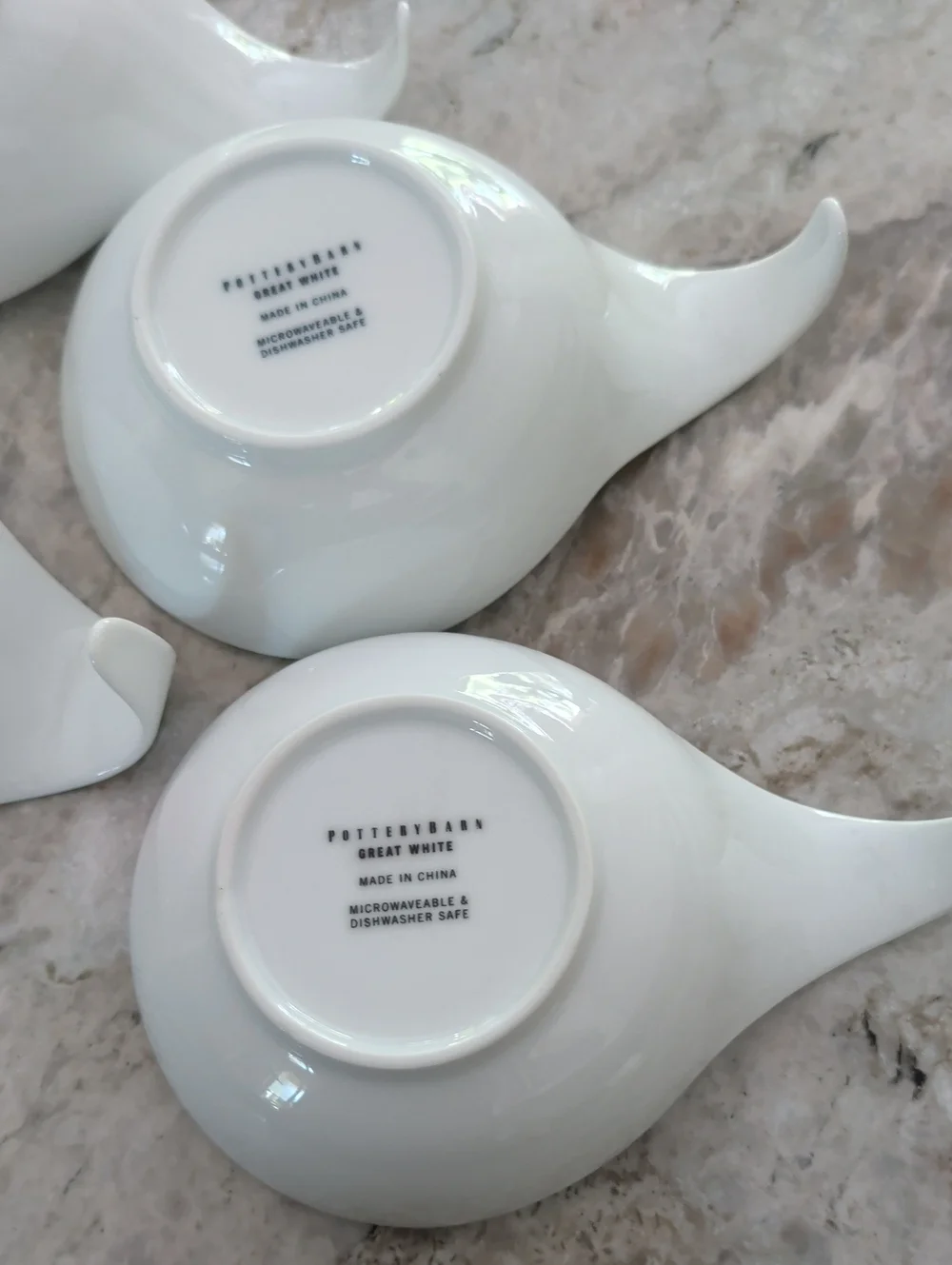 Pottery Barn Great White Lugged Swoop Handled Bowls